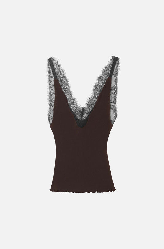 The Kew Lace Ribbed Vest
