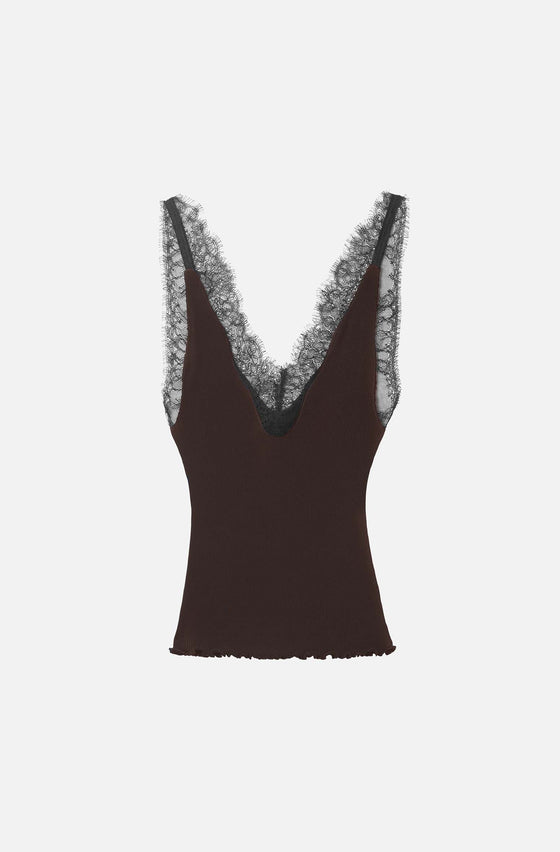 The Kew Lace Ribbed Vest
