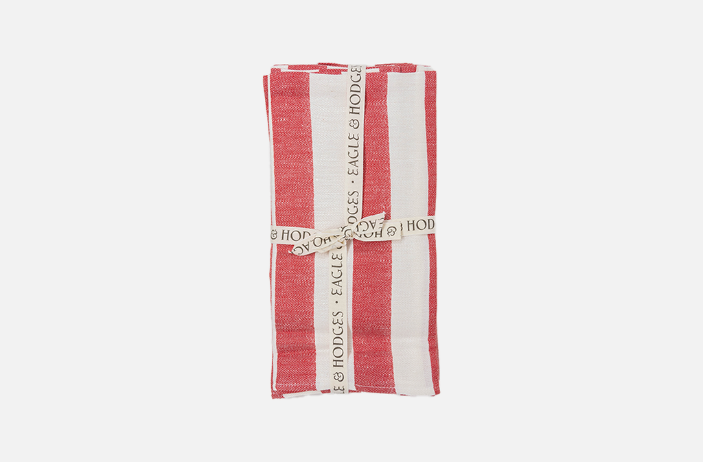 Eagle & Hodges Thick Red & White Napkins set of 2