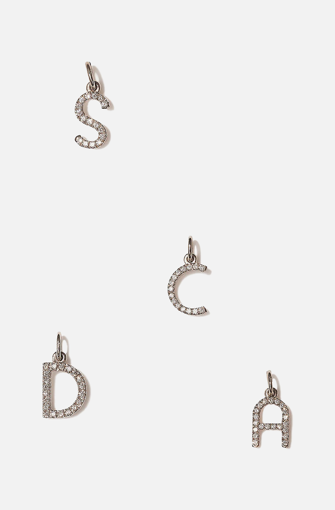 Small Diamond Letter Charm