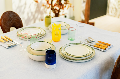 Eagle & Hodges Stripe Blue Tablecloth