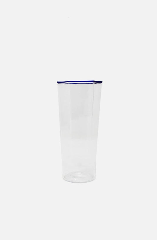 Hexagonal Flute Glass Cobalt