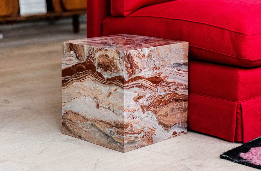 Eagle & Hodges Arabescato Rossi Marble Cube